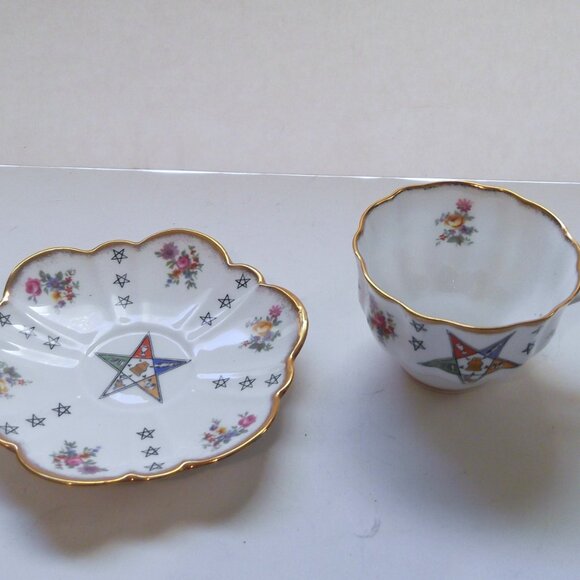 Masonic Eastern Star Tea Cup Saucer Set - Picture 2 of 3